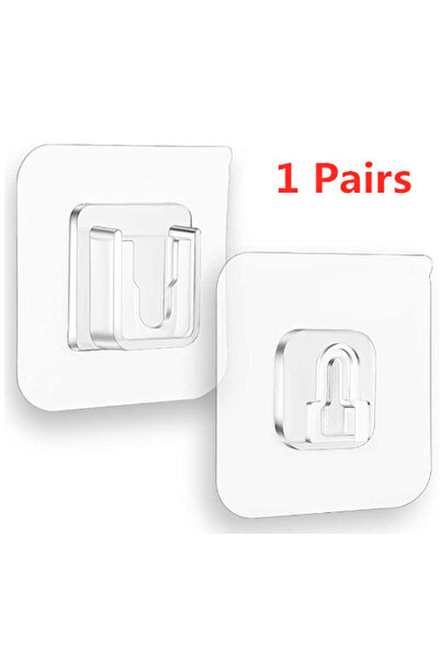 Choice 1 pair 10/5/1 Pairs Double-Sided Adhesive Wall Hooks Hanger Strong Hoo...