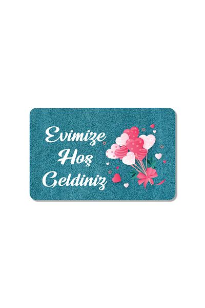 M&H Quality Welcome Written Flower Patterned Digital Door Mat - Washable Door Mat