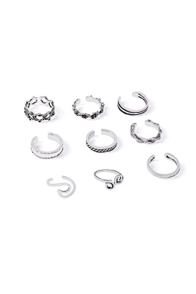 Girift Vintage مجموعة حلقات أصابع القدم من الفولاذ المقاوم للصدأ من Dune