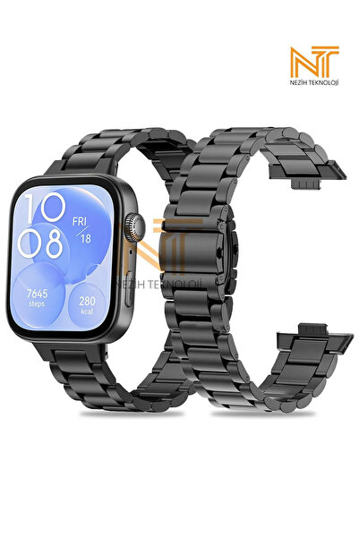 Nezih Case Huawei Watch Fit 3 / Fit 4 / Fit 4 Pro Uyumlu Paslanmaz Çelik Bakl...