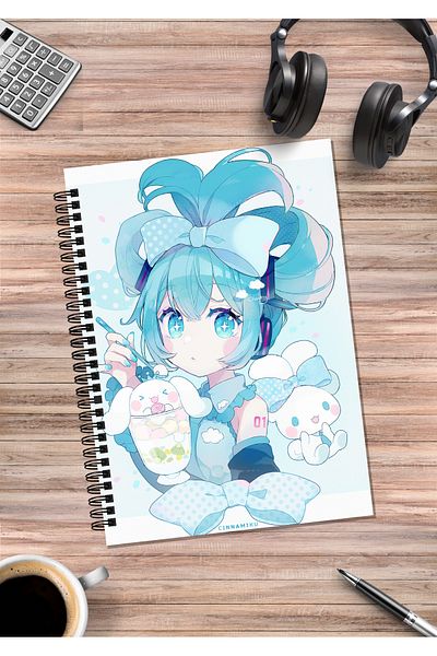 Home Hatsune Miku Spiral Notebook (50 Sheets)