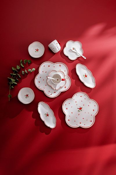Emsan Myna Porcelain 32 Pieces Breakfast Set for 6