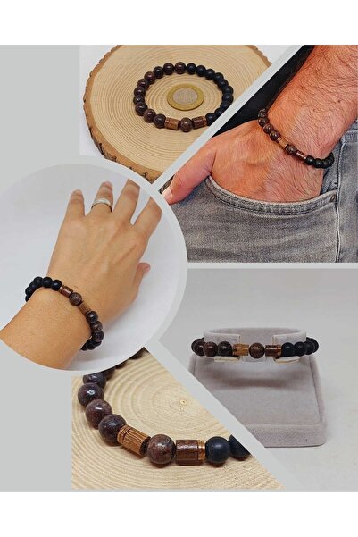 Yasamtohumu 8mm jaspis i oniks Sa kamenčićima unisex havajski model narukvica...