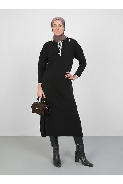 VAV Shirt Collar Dress - Black - Vav