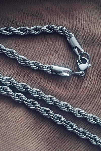 JAMELYACCESSORY قلادة Twist Model للرجال مصنوعة من الفولاذ المقاوم للصدأ بنسب...