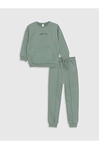 LC Waikiki Lcw Kids - Crew Neck Long Sleeve Baby Sweatshirt and Sweatpants Se...