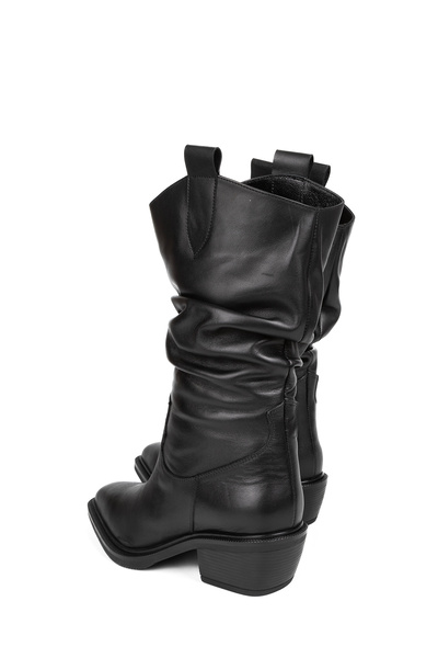 LA PASSION Kadın Hakiki Süet Bot Çizme Kovboy Siyah