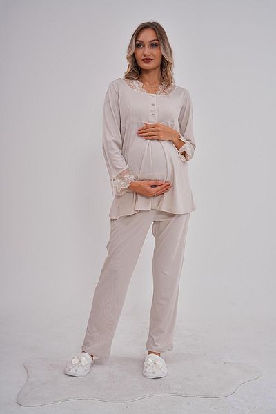 Mecit Pijama Σετ πιτζάμες εγκυμοσύνης Mecit 5808 Mink