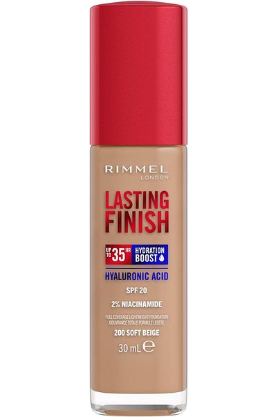 Rimmel Rimmel London Lasting Finish 35 Hour, Colour 200 Soft Beige  Foundation Full-Coverage, 30ml (1oz)