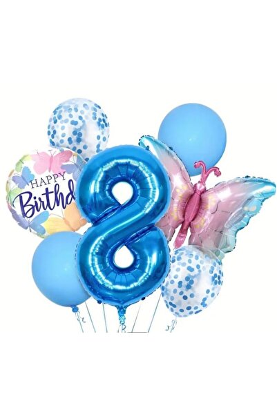 DÜVENCİ TİCARET طقم رقائق على شكل فراشة باللون الأزرق