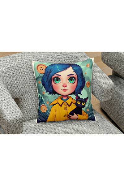 owl bag Devojka sa dugmadima i mačka kvadratna torbica sa Jastuk uzorka