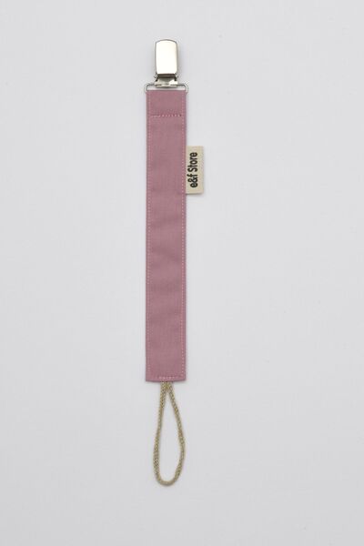 e&f Store Sertifikalı Pamuklu Emzik Askısı - 3'lü Set - Toz Pembe, Gül Kurusu, Bej - Kız Bebek Emzik Zinciri