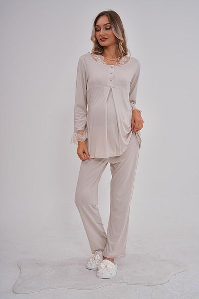 Mecit Pijama Σετ πιτζάμες εγκυμοσύνης Mecit 5808 Mink