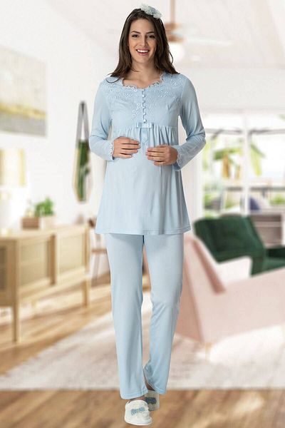 Mecit Pijama Set pijama de maternitate Mecit 5414 Blue