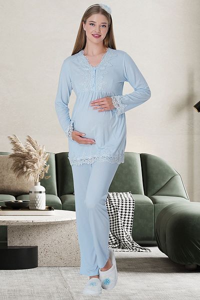 Mecit Pijama Σετ Πιτζάμες εγκυμοσύνης Mecit 1501 Blue