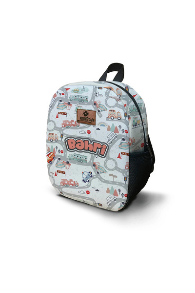 Kokopatik Kişiye Özel İsimli - Büyük Macera Trafikte Desenli Orta Boy Kreş Ça...