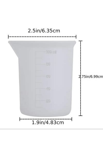 Home Epoxy Measuring Cup Silicone 3 Pieces 100ml - Silicone Measuring Cup Beaker 100ml