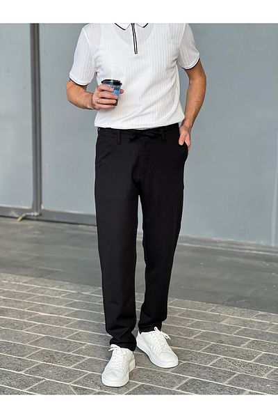 ElitWear Ανδρικό παντελόνι Jogger Chino με ελαστική μέση και κορδόνι
