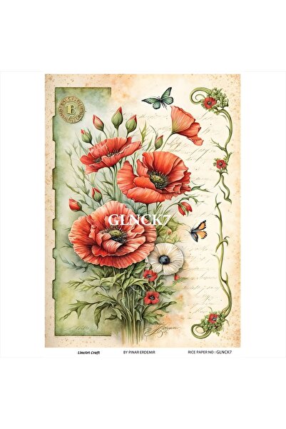 PİRİNÇ DEKOPAJ KAĞIDI GLNCK7 29x42cm