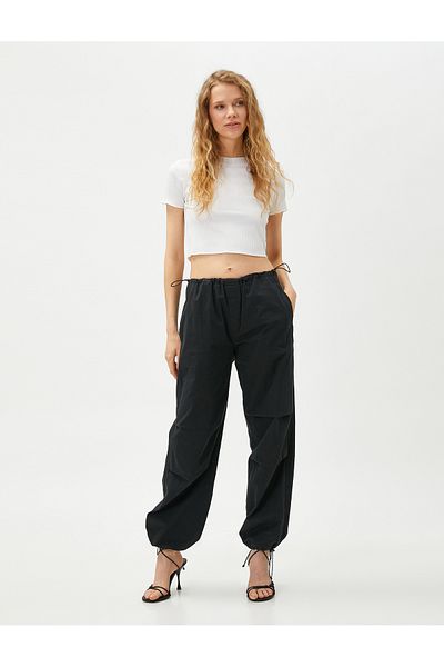 Koton Crop T-Shirt Krátký rukáv Stojáček