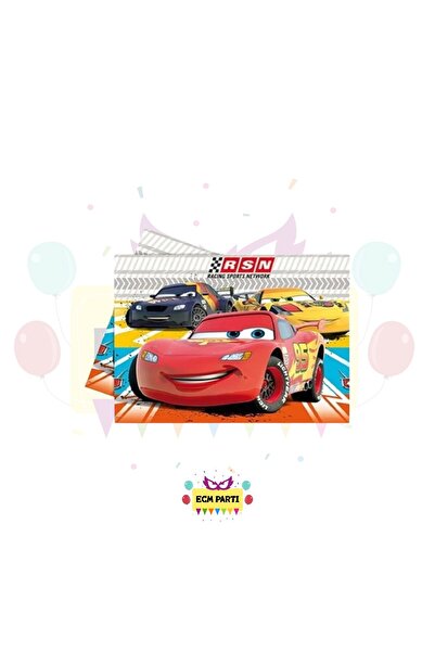 ECM PARTI Cars Cars Themed Printed Tablecloth - Birthday Party Set Supplies