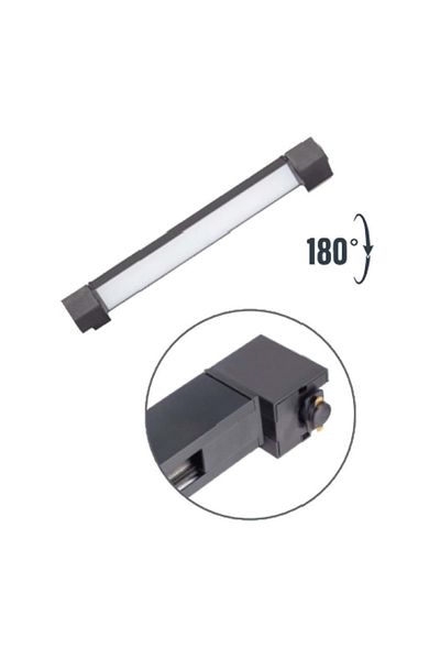 REWEL Zmr-238/S 312124   Model 40W Black Opaque Linear Rail Spot 6500K White