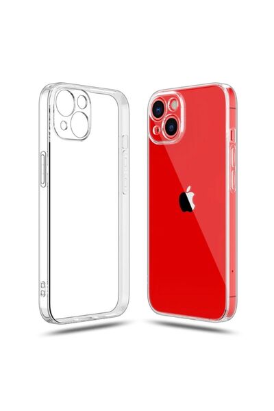 HANPORIUM Apple iPhone 13 Mini Compatible Silicone Case - Flexible Full Protection Cover with Camera Protection - Transparent