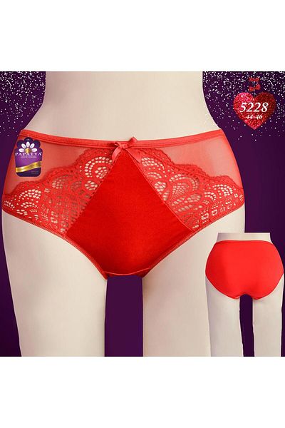 Papatya 5228 Γυναικείο στρινγκ κόκκινο (BATTAL ON VELVET ARA BAND SIDE TUL BACK ΒΑΜΒΑΚΙ)