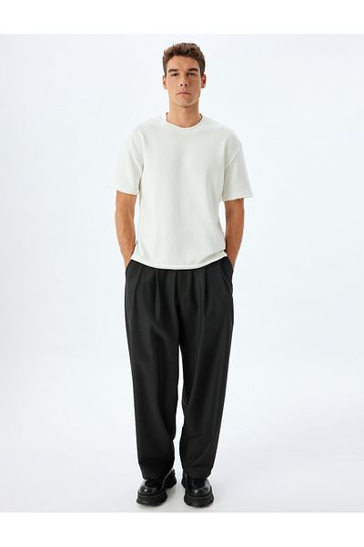 Koton Βαμβακερό μπλουζάκι Oversize - Crew Neck, Κοντό μανίκι