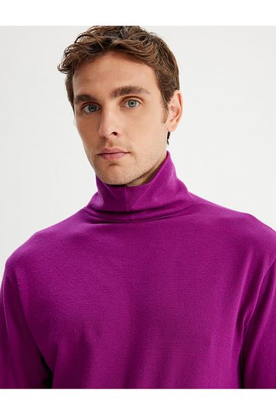 Koton High-Top-Strickpullover aus Viskose-Mischung – Basic-Modell mit langen Ärmeln