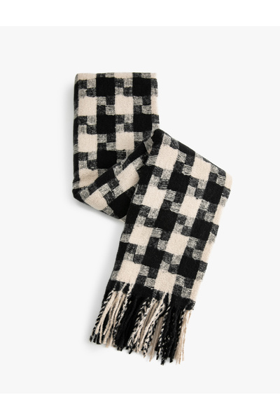 Koton Soft Textured Weft Houndstooth - Φούντες με σχέδια
