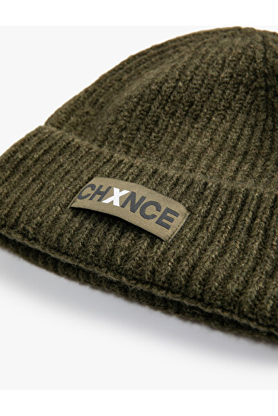 Koton Layered Beret Slogan Printed Label Embroidered