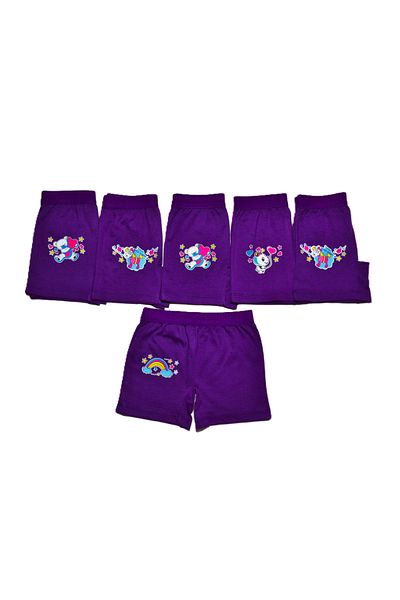 Şenay 6 Pack Economical for Girl - 100% Cotton, Boxer Print, Good Quality and Convenient