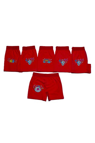 Şenay 6 Pack Economical for Girl - 100% Cotton, Boxer Print, Good Quality and Convenient