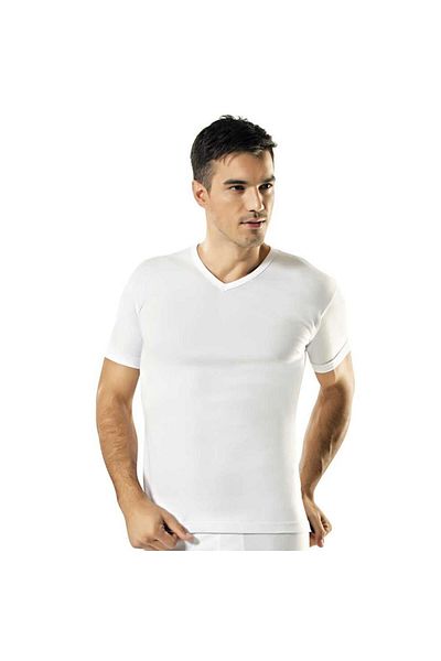 Namaldı Namaldı 131 Men's Rib V-Neck Short Sleeve Undershirt