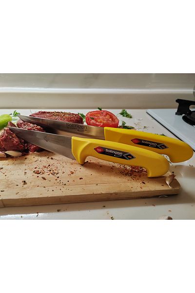 KB SOLİNGEN Slg 2mm Yellow 2 Li Butcher(Et) Knife Set(No:1 and No:3)