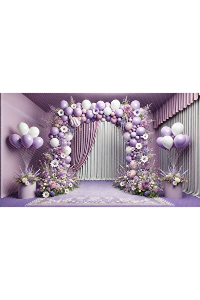 Venspor Lavanta ve Pembe Düğün ve Kutlama Temalı 200x150cm Profesyonel Fotoğr...