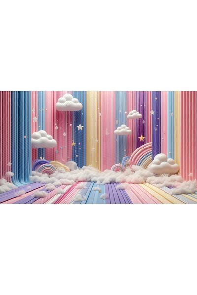 Venspor صندوق استوديو مزخرف بتصميم السماء والسحب الملونة مقاس 200 × 150 سم