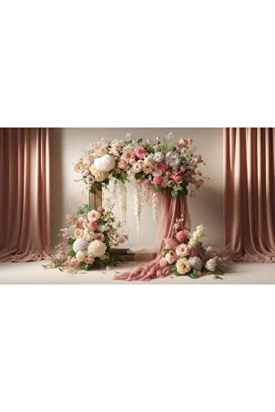 Venspor Çiçek Aranjmanlı Romantik Etkinlik ve Düğün 200x150cm Fotoğrafçılık A...