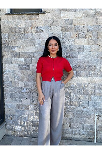 Millagros feel good with us Yakası Boncuklu Triko Hırka