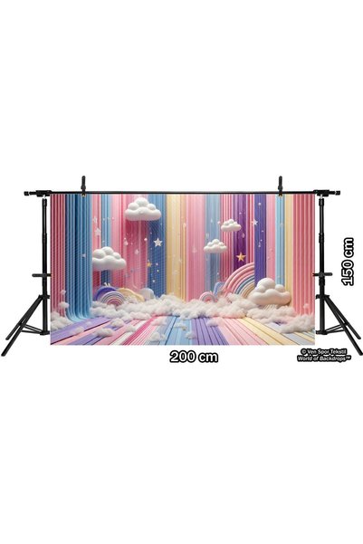 Venspor Colorful Sky and Clouds Themed Decorative 200x150cm Studio Backdrop
