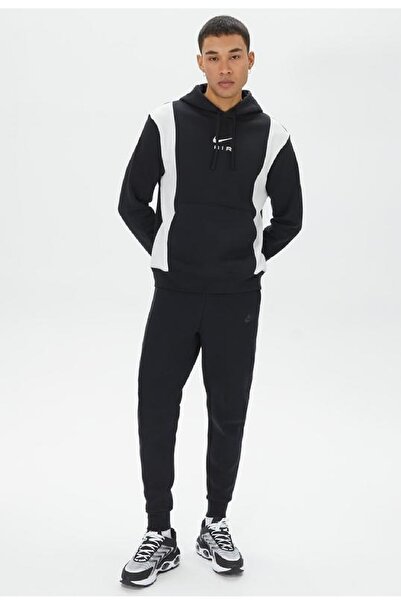 Nike Sportswear Swoosh Air Pullover Fleece Erkek Siyah Hoodie