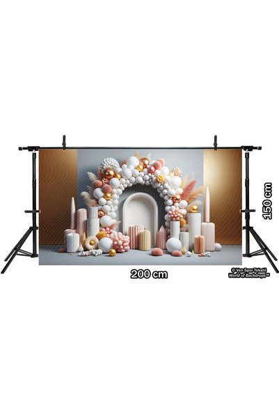 Venspor Balloon and Decorative Object Themed 200x150cm Photography Backdrop for Special Events