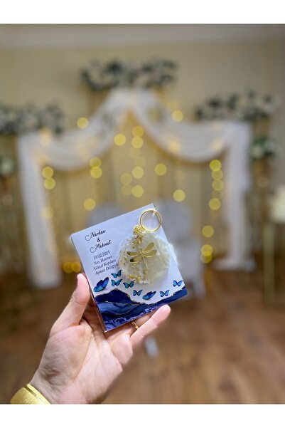 NeşeliAtölyem Kartlı Epoksi Anahtarlık 10 adet Hediyelik Söz, Nişan, Kına, Nikah, Doğum Günü, Mevlit Hediyesi