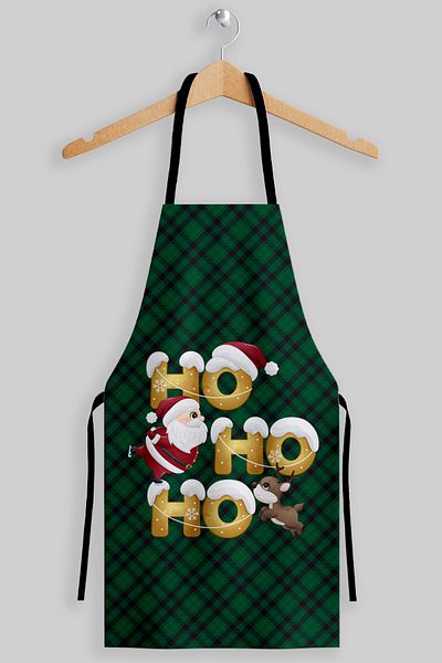 AYSHOME مريلة مطبخ Ays Home New Year Green Ho Ho Ho