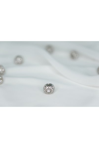 CYB STUDİO Stoned Snowflake Stainless Steel Charm