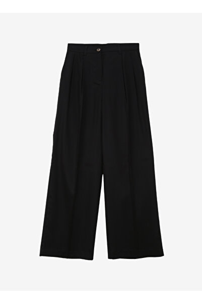 Sisley Широкі чорні жіночі брюки з високою талією 483GLF05A