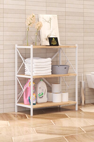 Cosargroup Bohem Banyo Düzenleyici Banyo Dolabı Çok Amaçlı Dolap 3 Katlı Metal Mutfak Düzenleyici Bxc