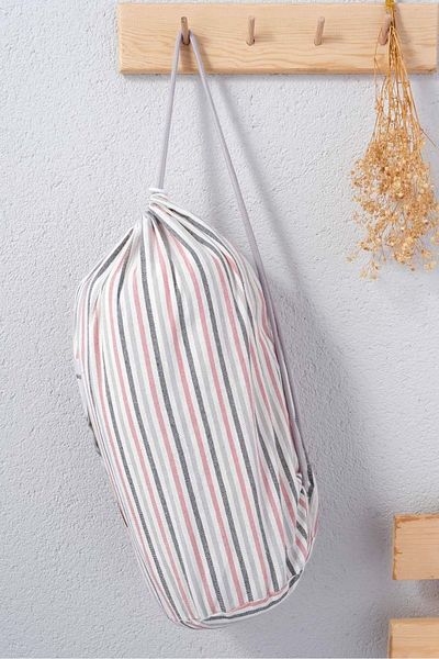 Romans Gray Blanket with Pompom Special Bag - 150X200 cm