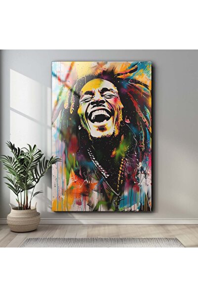 Generic Brand Pictură pe sticlă Bob Marley, decor modern de perete, imprimare...